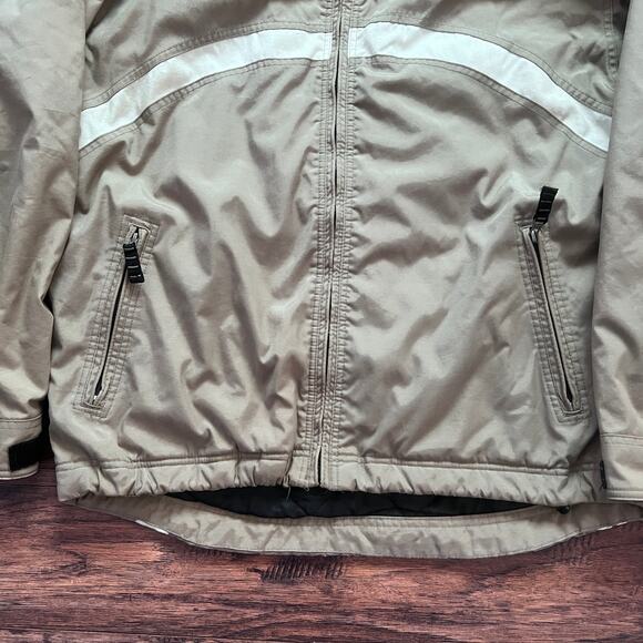 GAP Men’s Medium Padded Nylon Jacket Hooded Full Zip Taupe Outdoor Coat - Picture 5 of 11